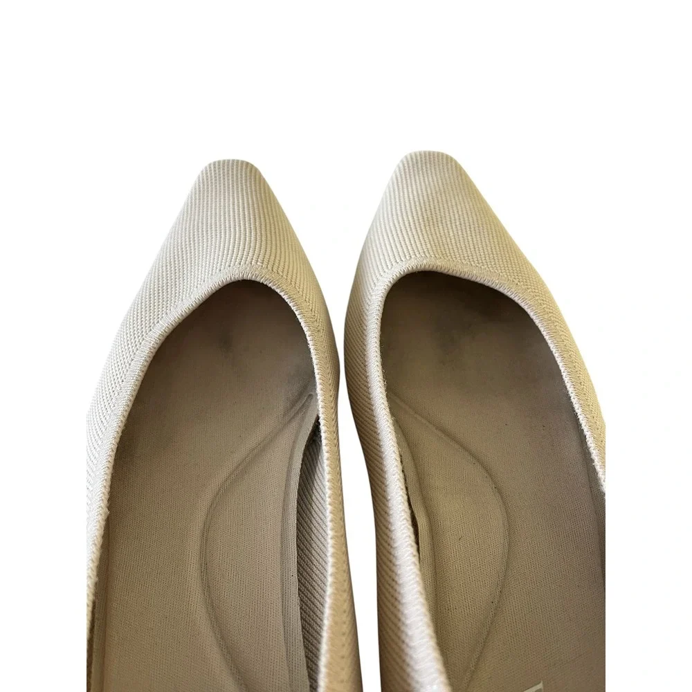VIVAIA Minnie Pro Square‎ Toe Pointed Low Block Heels in Almond
